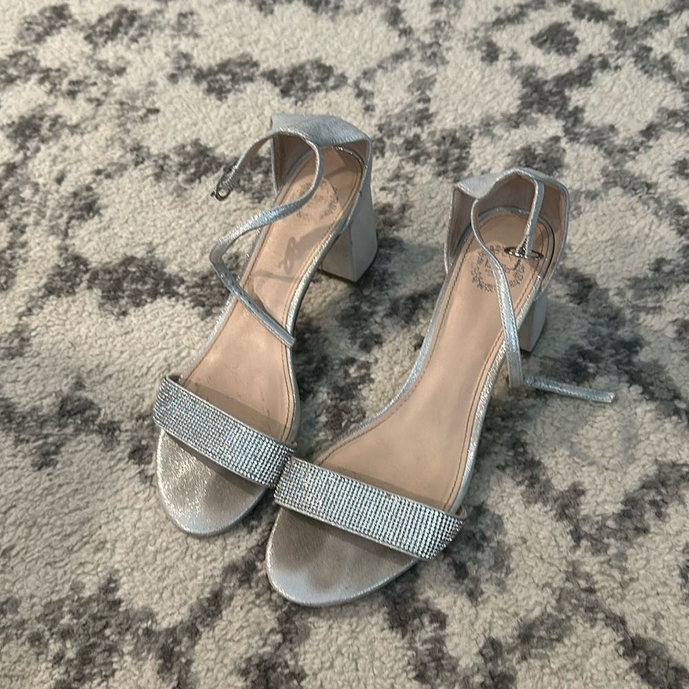 silver sparkly prom shoes